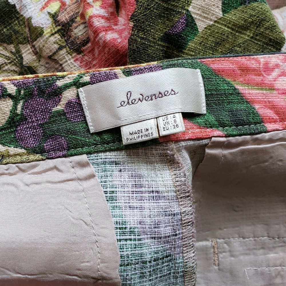 Elevenses Anthropologie Floral Print Cotton Blend Shorts - Picture 10 of 12
